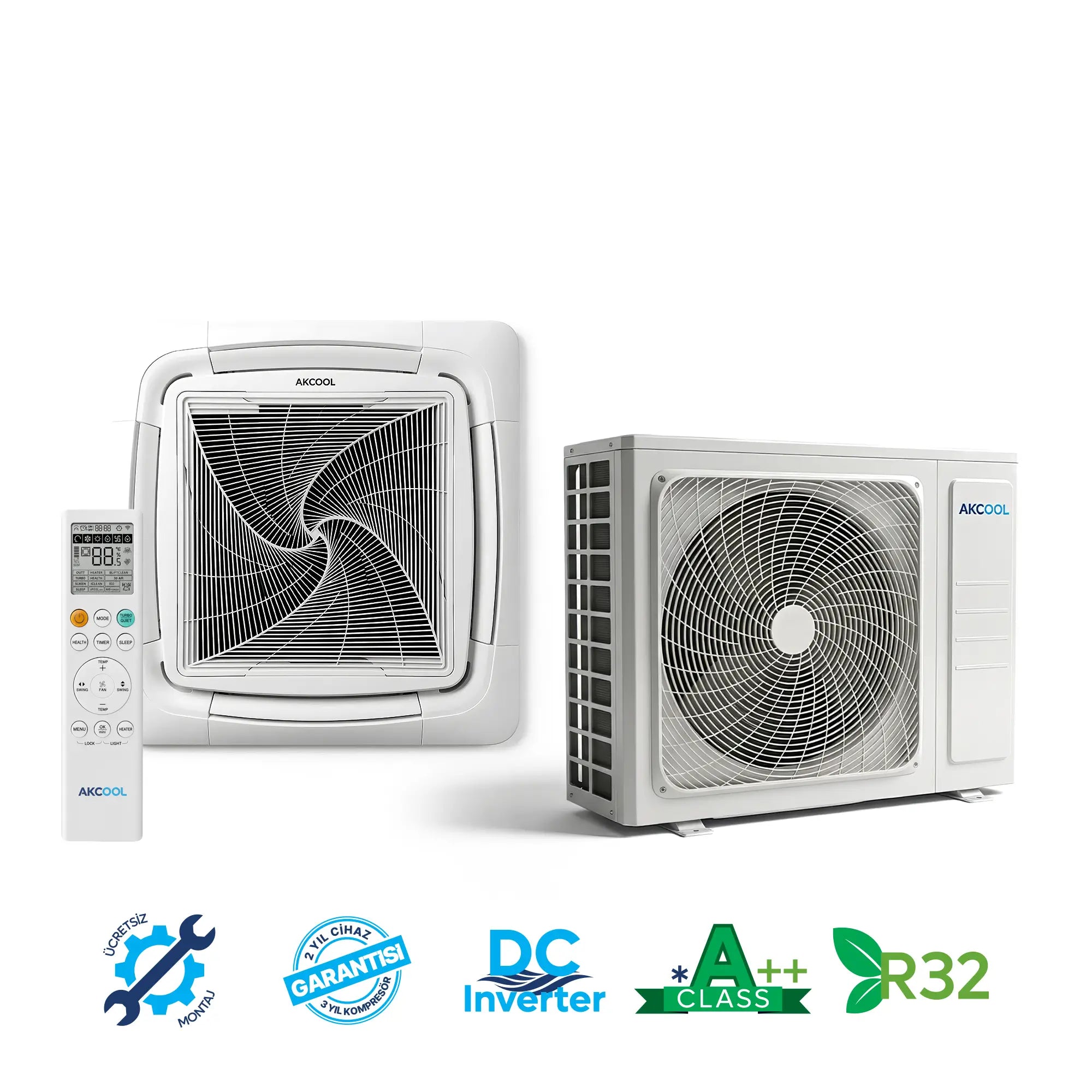 AKCOOL 42000 Btu/h Inverter 4 Yöne Üflemeli Kaset Tipi Klima